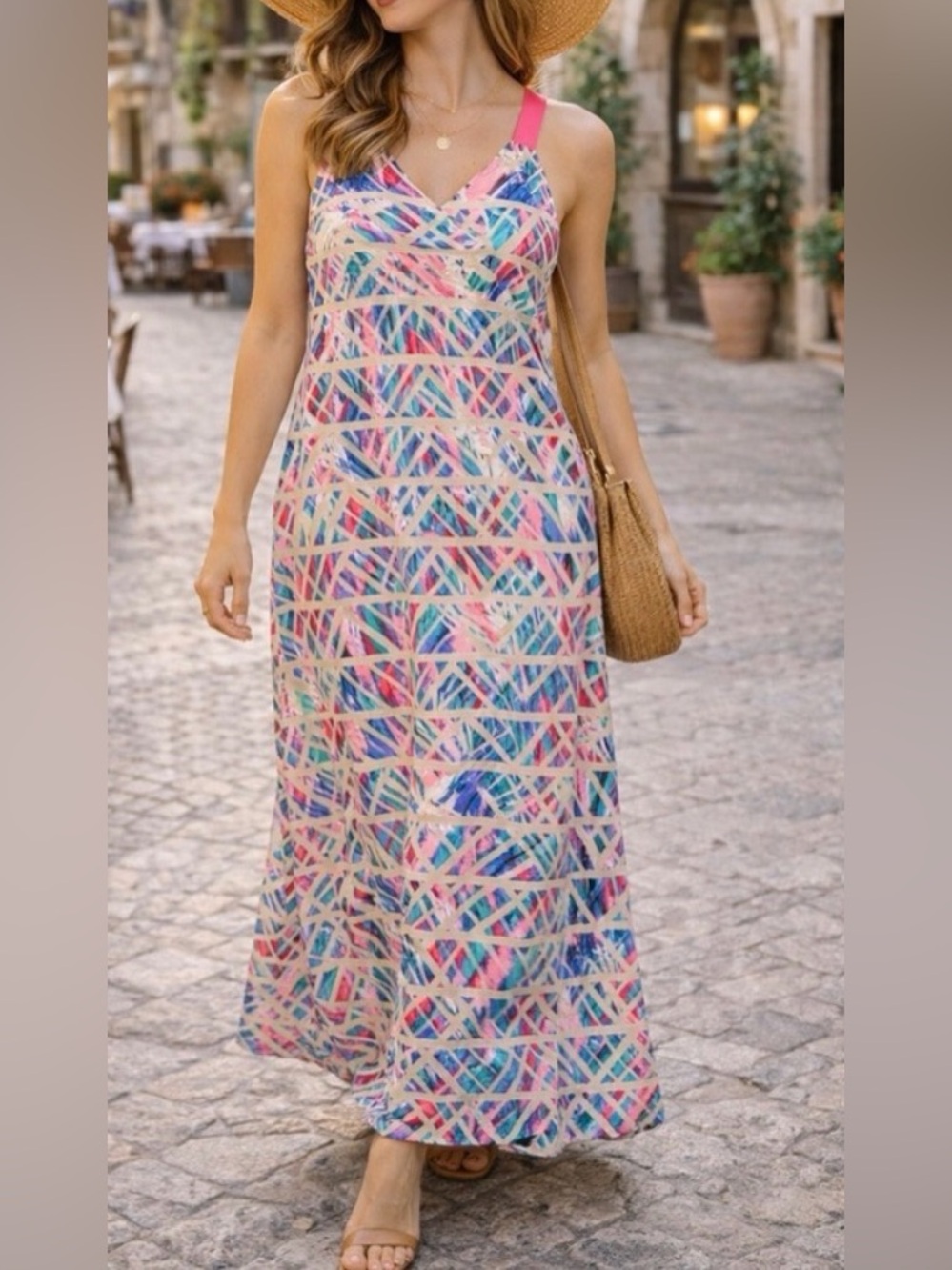 Buddy Love Maxi Dress | Bright Abstract Print Resort Vacation Sundress